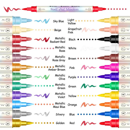 💅24‑Colors Dual‑Ended Nail Art Pens‑DIY Manicure Drawing Set🎁