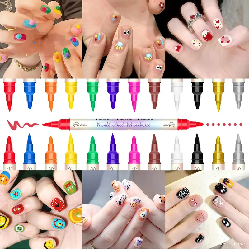 💅24‑Colors Dual‑Ended Nail Art Pens‑DIY Manicure Drawing Set🎁
