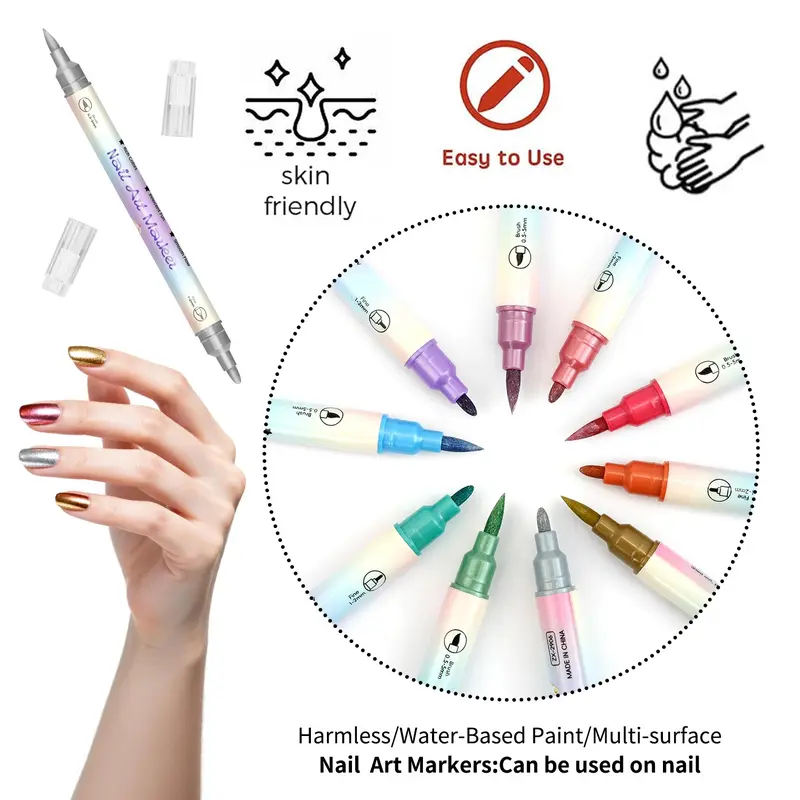 💅24‑Colors Dual‑Ended Nail Art Pens‑DIY Manicure Drawing Set🎁