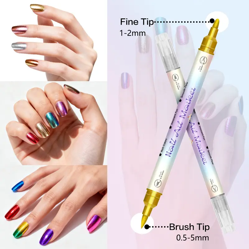 💅24‑Colors Dual‑Ended Nail Art Pens‑DIY Manicure Drawing Set🎁
