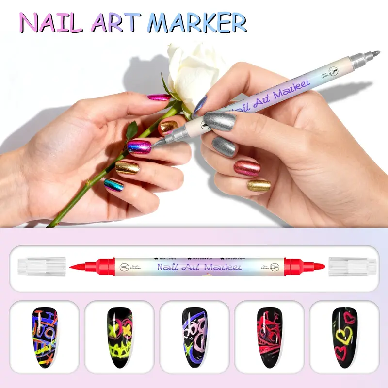 💅24‑Colors Dual‑Ended Nail Art Pens‑DIY Manicure Drawing Set🎁