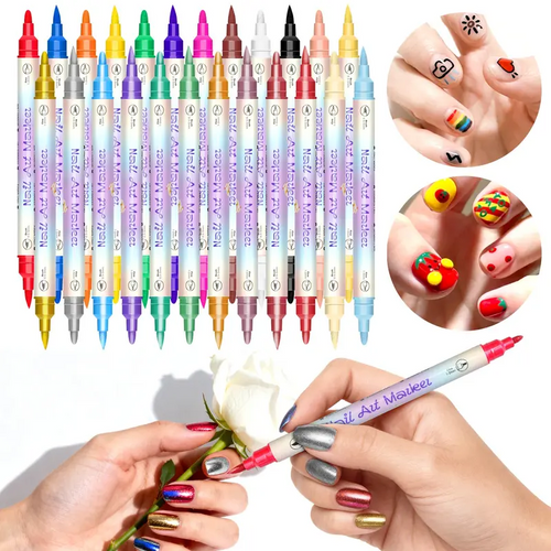 💅24‑Colors Dual‑Ended Nail Art Pens‑DIY Manicure Drawing Set🎁