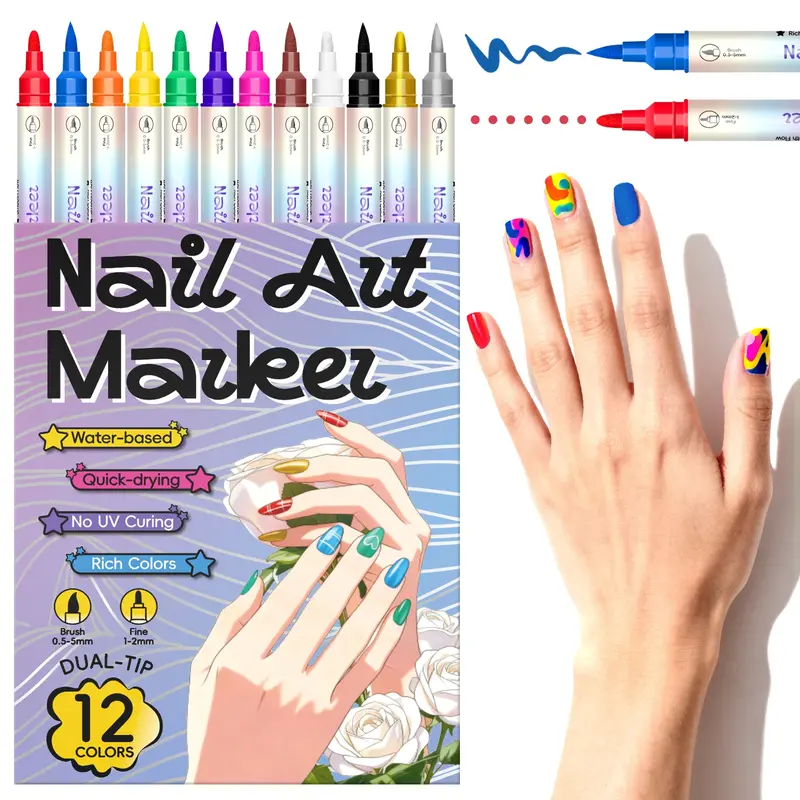 💅24‑Colors Dual‑Ended Nail Art Pens‑DIY Manicure Drawing Set🎁