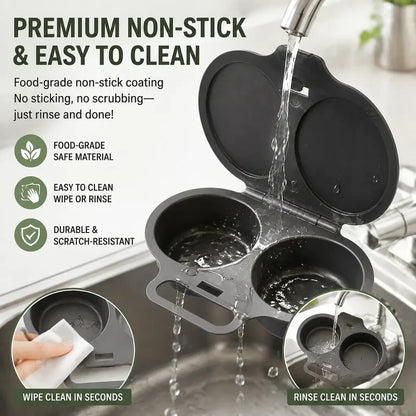 🥳2026 HOT SALE🥳💞50K+ SOLD! 🥗🎁 50% OFF! Microwave Egg Poacher——Dual‑cavity, non‑stick & easy clean. Healthier than frying – stock up & save! 🏠✅