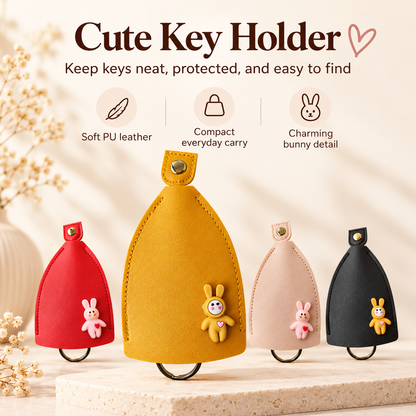 🔥 Cute Bunny Mini Pouch 🐰 | Adorable 3D Rabbit Charm, Stylish & Portable with Metal Ring