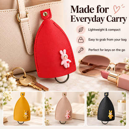🔥 Cute Bunny Mini Pouch 🐰 | Adorable 3D Rabbit Charm, Stylish & Portable with Metal Ring